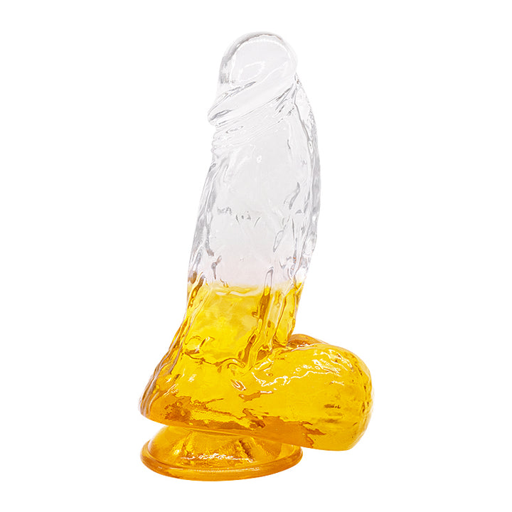Dildo aus phthalatfreiem PVC, Größe L (21,5 cm Gesamtlänge, 6 cm Durchmesser) – realistischer Dildo in Gelb, Rot, Lila & Blau, wasserdicht, körperfreundliches Material, hautfreundlich