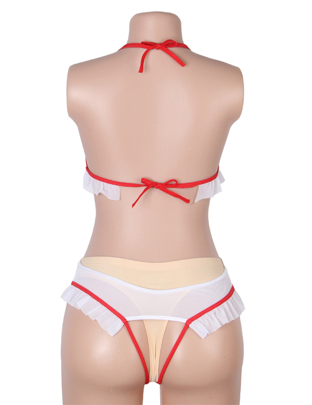 Sexy Krankenschwester Teddy Dessous mit offenem Design, 95% Polyester, 5% Elastan