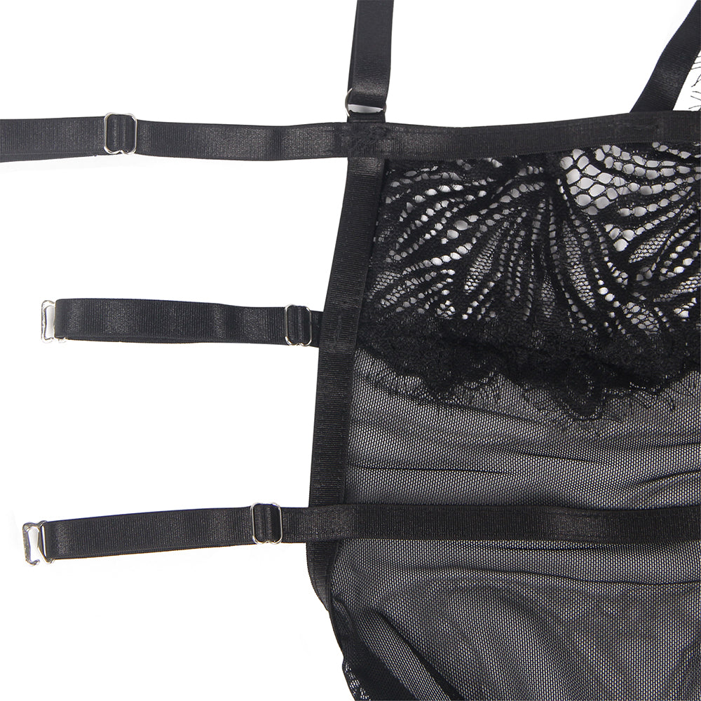 Sexy Black Lace Babydoll – Adjustable Shoulder Straps, Tight Fit, High-Quality Lingerie