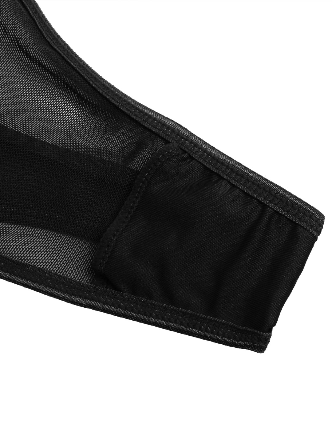 Sexy Schwarzes Nachtkleid – Spitzen-Mesh, Push-Up & Kreuzträger, verführerische Lingerie