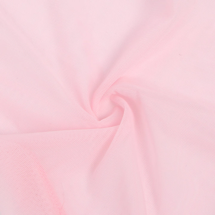 Sexy Kurze Morgenrobe – Pinkes Mesh & Nerz-Fell, Gürtel, verführerische Lingerie