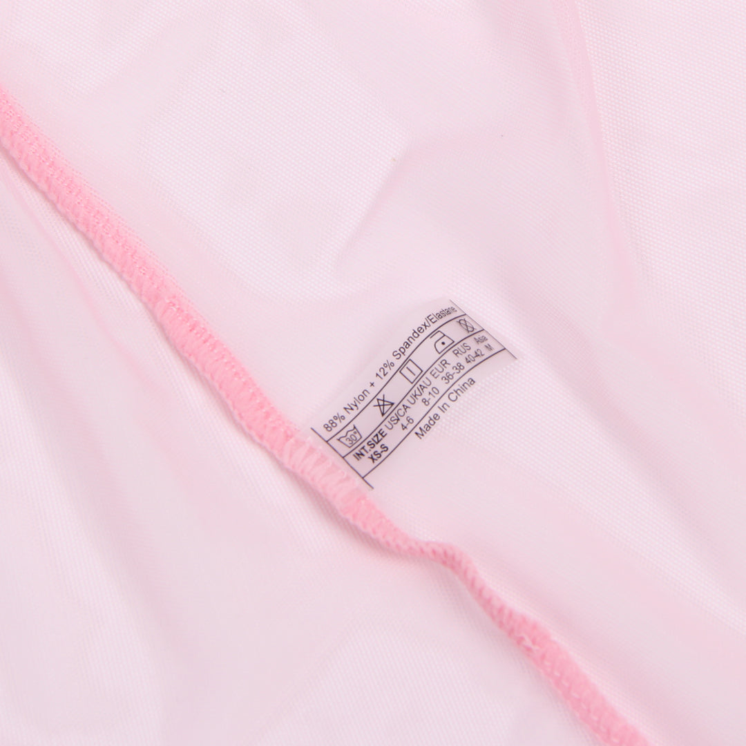 Sexy Kurze Morgenrobe – Pinkes Mesh & Nerz-Fell, Gürtel, verführerische Lingerie