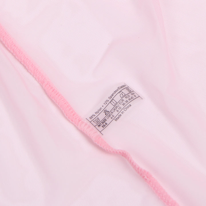 Sexy Kurze Morgenrobe – Pinkes Mesh & Nerz-Fell, Gürtel, verführerische Lingerie