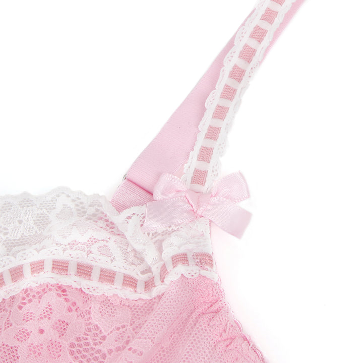 Sexy Pinkes Rüschen-Nachtkleid – Spitze & Strapse, verführerische Lingerie