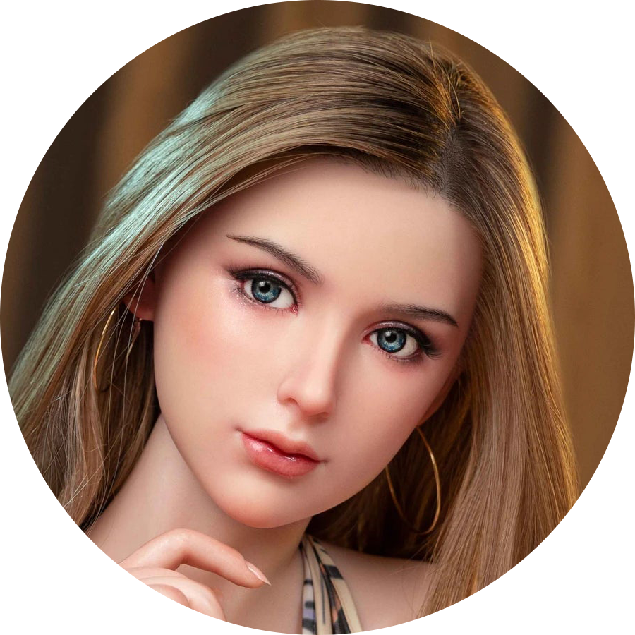 Realistische Sexpuppen-Gesichtsdarstellung, blond