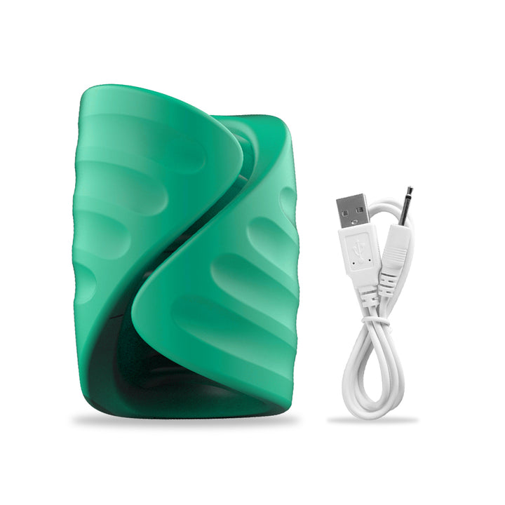 Grünes, wellenförmiges Sexspielzeug, USB-Kabel