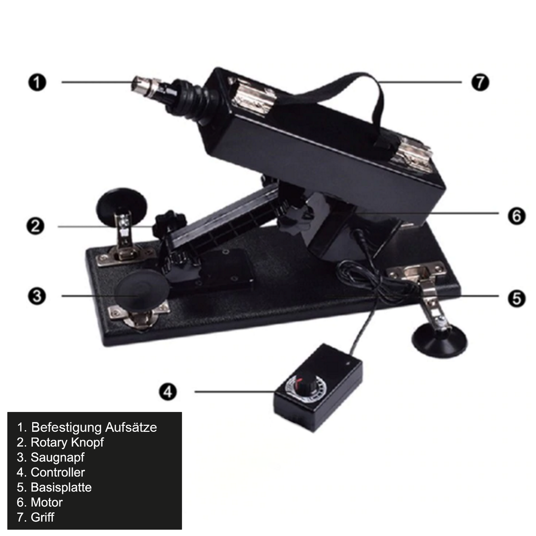 Sexspielzeug mit verschiedenen Aufsätzen