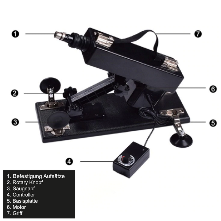 Sexspielzeug mit verschiedenen Aufsätzen
