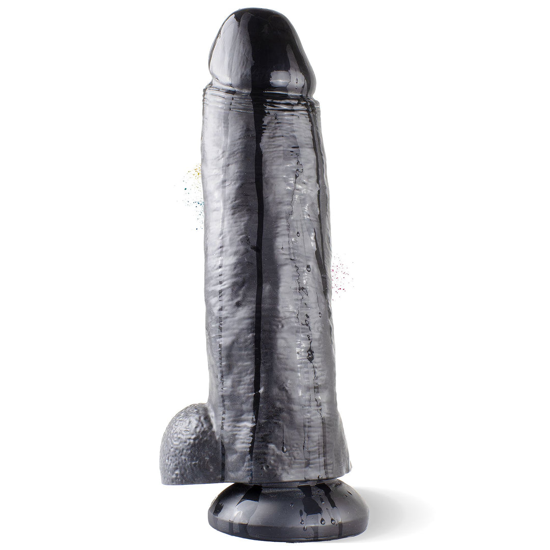 Marielove XXL Dildo Schwarz, 32 cm mit markanter Eichel & Venenstruktur, Ø 8 cm