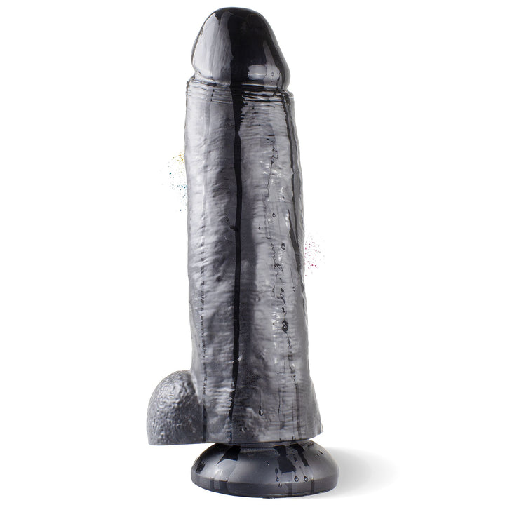 Marielove XXL Dildo Schwarz, 32 cm mit markanter Eichel & Venenstruktur, Ø 8 cm