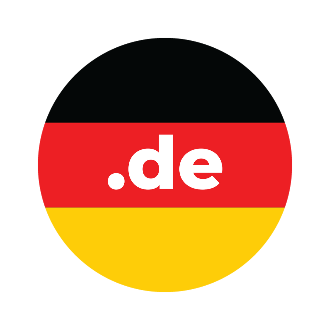 Deutsche Flagge mit "de" Text
