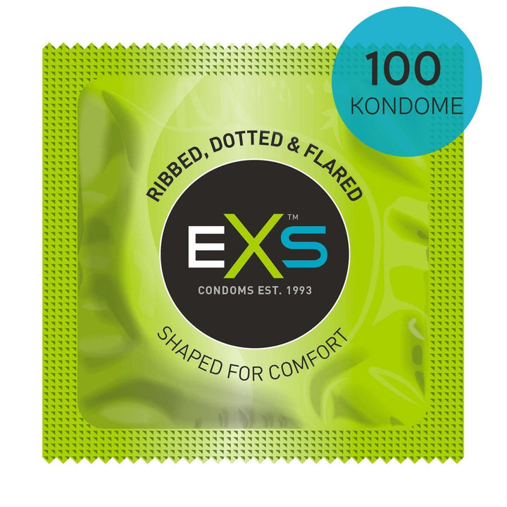 EXS Condoms Kondome 1x100 EXS Condoms Kondome gerippt & genoppt 100 - 500 Stück diskret bestellen bei marielove