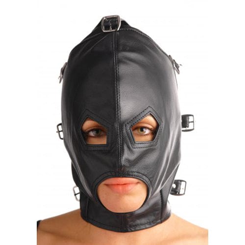 Strict Leather Bondage Masken Strict Leather SM Maske Kappe aus Leder mit abnehmbarer Augen- und Mundklappe diskret bestellen bei marielove