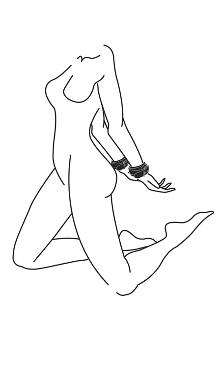 Zeichnung: Person mit Handschellen