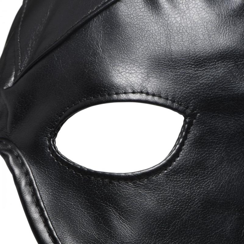 Schwarze Leder-BDSM-Maske