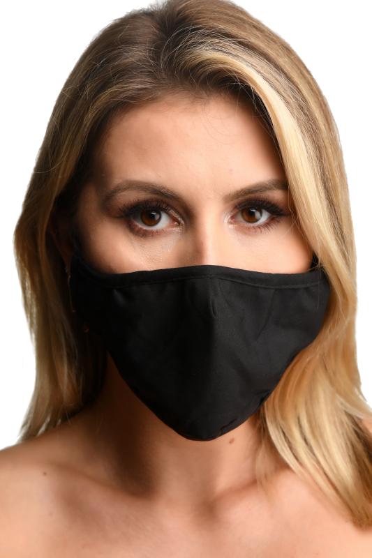 Dildo Gesichtsmaske mit Mundfüllung - Schwarz