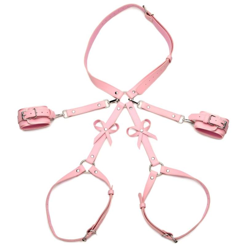 Bondage Harness mit Schleifen M/L - Rosa
