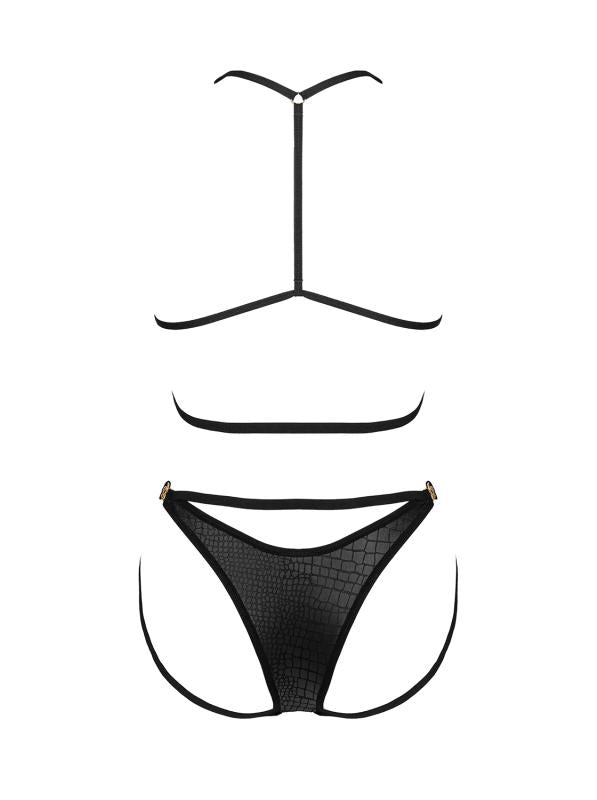 Schwarzes, erotisches Damenunterwäsche-Set